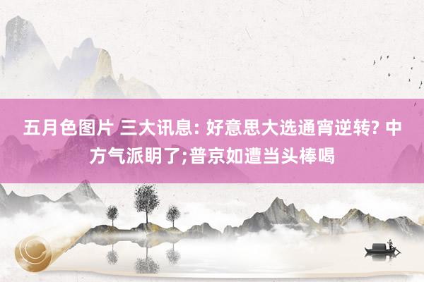 五月色图片 三大讯息: 好意思大选通宵逆转? 中方气派眀了;普京如遭当头棒喝