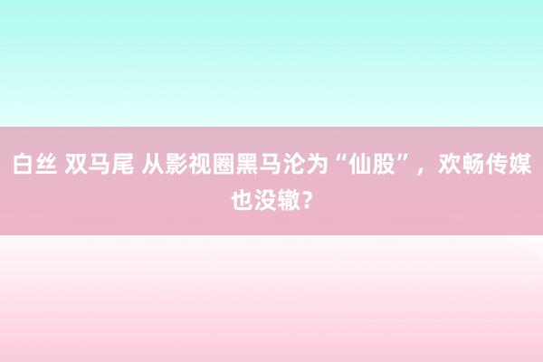 白丝 双马尾 从影视圈黑马沦为“仙股”，欢畅传媒也没辙？