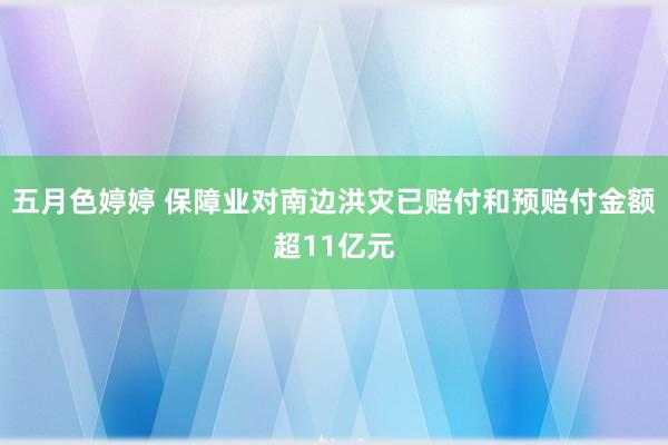 五月色婷婷 保障业对南边洪灾已赔付和预赔付金额超11亿元