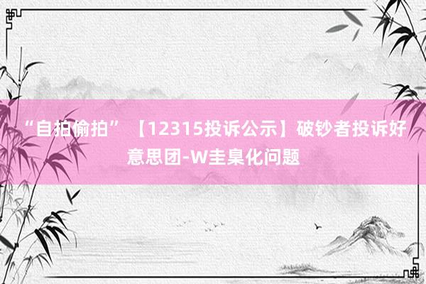 “自拍偷拍” 【12315投诉公示】破钞者投诉好意思团-W圭臬化问题