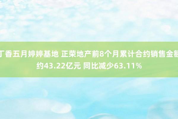 丁香五月婷婷基地 正荣地产前8个月累计合约销售金额约43.22亿元 同比减少63.11%