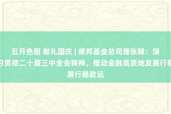 五月色图 献礼国庆 | 德邦基金总司理张騄：深入学习贯彻二十届三中全会精神，推动金融高质地发展行稳致远