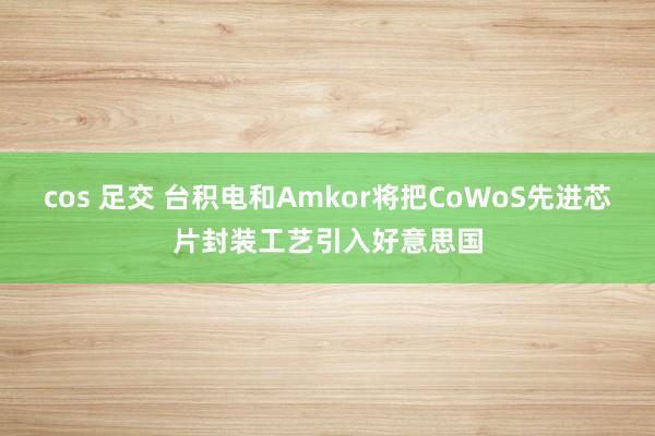 cos 足交 台积电和Amkor将把CoWoS先进芯片封装工艺引入好意思国