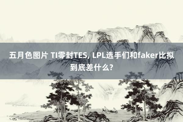 五月色图片 TI零封TES， LPL选手们和faker比拟到底差什么?