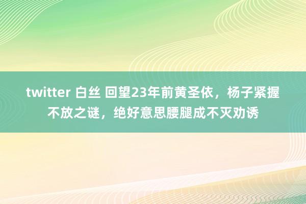 twitter 白丝 回望23年前黄圣依，杨子紧握不放之谜，绝好意思腰腿成不灭劝诱