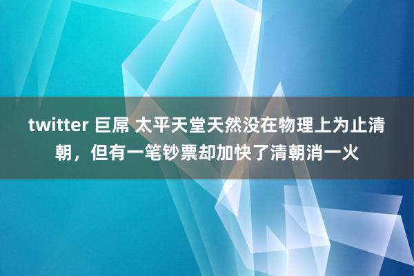 twitter 巨屌 太平天堂天然没在物理上为止清朝，但有一笔钞票却加快了清朝消一火