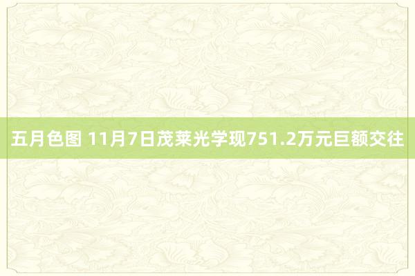 五月色图 11月7日茂莱光学现751.2万元巨额交往