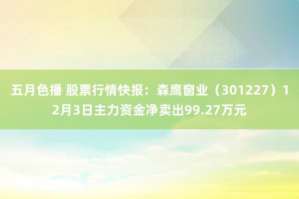 五月色播 股票行情快报：森鹰窗业（301227）12月3日主力资金净卖出99.27万元