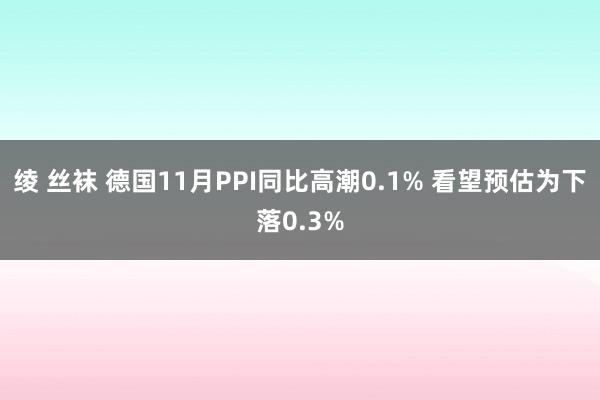 绫 丝袜 德国11月PPI同比高潮0.1% 看望预估为下落0.3%