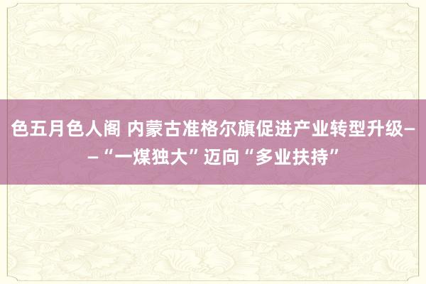 色五月色人阁 内蒙古准格尔旗促进产业转型升级——“一煤独大”迈向“多业扶持”