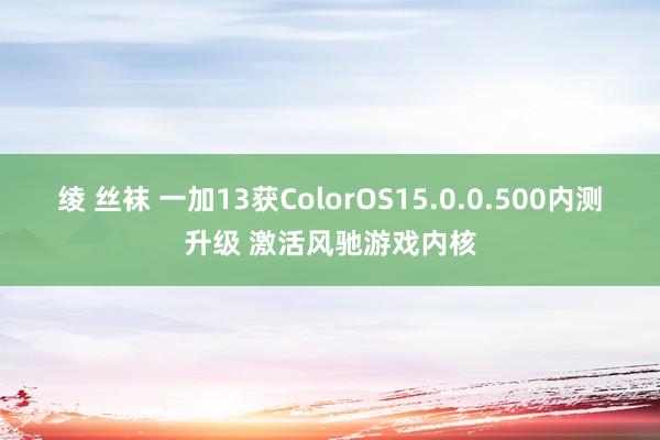 绫 丝袜 一加13获ColorOS15.0.0.500内测升级 激活风驰游戏内核